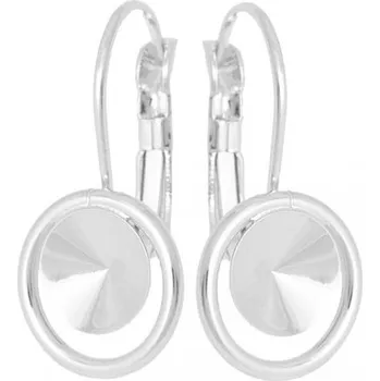 Náušnice Crystal-ZONE Náušnice Kruh Rivoli 8mm rhodium
