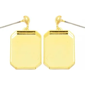 Náušnice Crystal-ZONE Náušnice bimbací Oktagon 18/14mm gold plating 24kt