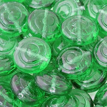 Korálek CZ Korálek mačkaný ŠNEK 13mm světle zelená