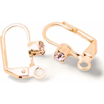 Rybářský háček Crystal-ZONE Náušnicový háček zdobený chaton 15/7mm rose gold