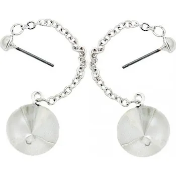 Náušnice Crystal-ZONE Náušnice řetízek Rivoli 6mm rhodium
