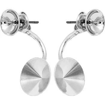 Náušnice Crystal-ZONE Náušnice DOUBLE Crystal Pearls 8mm/rivoli 12mm rhodium