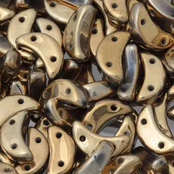 Korálek CZ Korálek mačkaný MOON DUO 9mm golden Shadow