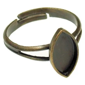 Prsten Crystal-ZONE Prsten Naveta 12/6mm staré zlato