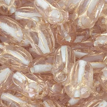 Korálek CZ Korálek mačkaný TULIPÁN 12/8mm růžová zlato