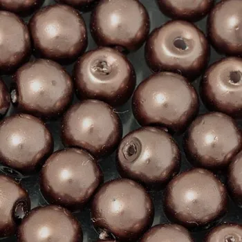 Korálek CZ Vosková perla KULIČKA 6mm bronzová
