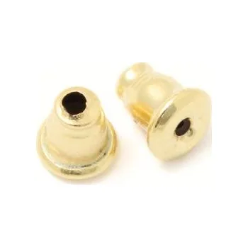 Materiál na výrobu šperku EU Náušnicová zarážka 6/4mm chirurgická ocel gold plating 24kt