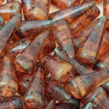 Korálek CZ Korálek mačkaný SPIKE 13/5mm topaz travertin