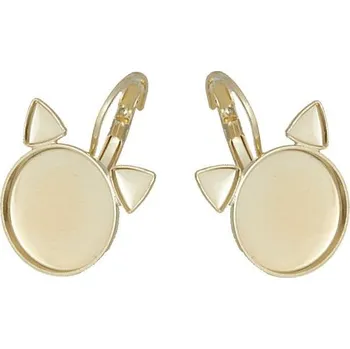 Náušnice Crystal-ZONE Náušnice Kočka crystalROCKS 15mm gold plating 24kt