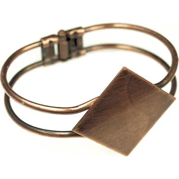 Náramek Crystal-ZONE Náramek Čtverec hladký 28mm stará měď