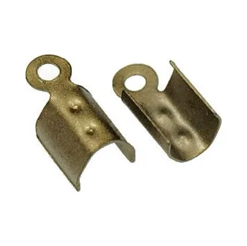 Materiál na výrobu šperku CZ Koncovka na kůži 2mm staré zlato