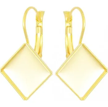 Náušnice Crystal-ZONE Náušnice Chessboard 10mm gold plating 24kt