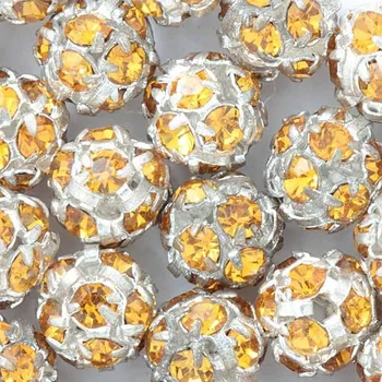 Korálek CZ Šatonová kulička 6mm platina/topaz