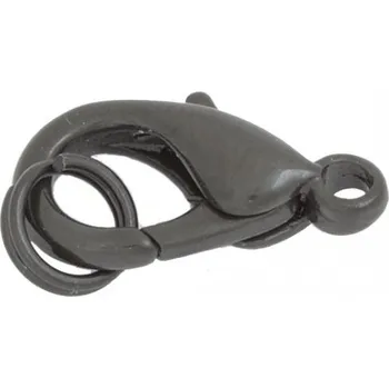 Materiál na výrobu šperku CZ Bižuterní karabinka 10mm černá