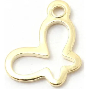 Přívěsek CZ Přívěsek motýl 11mm chirugická ocel gold plating 24kt