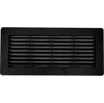Ventishop HPMc 220x90 hranatá plastová větrací mřížka se síťkou, černá