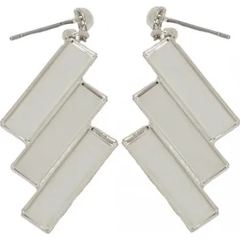 Náušnice Crystal-ZONE Náušnice bimbací Rectangle 3/5/19,5mm platina