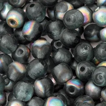 Korálek CZ Korálek mačkaný KULIČKA 4mm kouřová AB