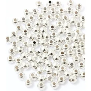 Korálek EU Plastový korálek kulička 4mm stříbro (5g)