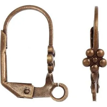 CZ Háček zavírací s kytičkou staré zlato