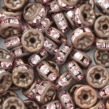 Materiál na výrobu šperku CZ Šatonová rondelka 4,5mm stará měď/light rose
