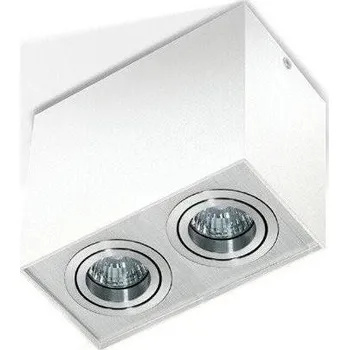AZZARDO Stropní bodové přisazené svítidlo Azzardo Eloy 2 white/aluminium AZ1354 GU10 2x50W IP20 18,5cm hranaté bílo-hliníkové - AZZARDO AZZ AZ1354