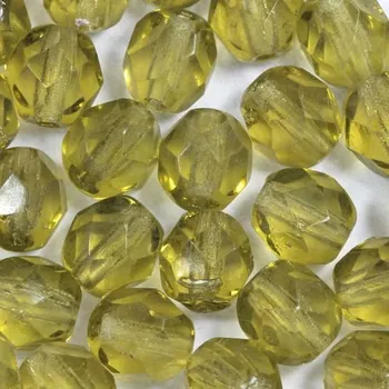 Korálek CZ Korálky broušené 6mm olivově zelená (40ks)