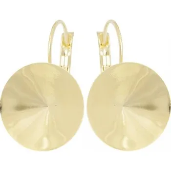 Náušnice Crystal-ZONE Náušnice Rivoli 18mm gold plating 24kt