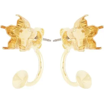 Náušnice Crystal-ZONE Náušnice DOUBLE Flower krapny 10mm/rivoli 6mm gold plating 24kt