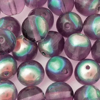 Korálek CZ Korálek mačkaný KULIČKA 6mm fialová AB