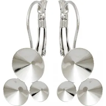 Náušnice Crystal-ZONE Náušnice Rivoli 6/8/10mm rhodium