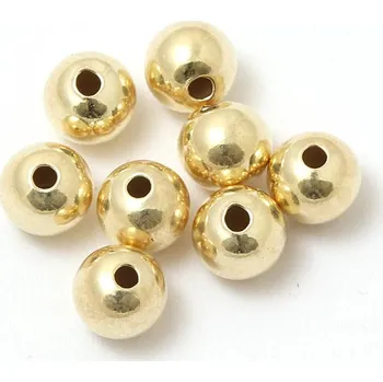 Materiál na výrobu šperku Crystal-ZONE Kulička kovová 8mm chirurgická ocel gold plating 24kt