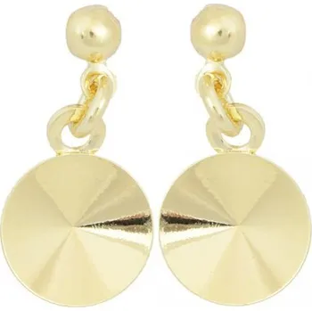 Korálek Crystal-ZONE Náušnice bimbací Rivoli 12mm gold plating 24kt