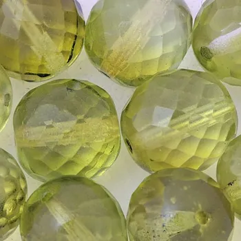 Korálek CZ Korálky broušené 16mm zelenožlutá (4ks)