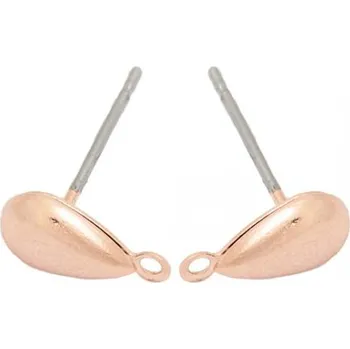 Materiál na výrobu šperku CZ Náušnicová puzeta kapka s očkem 8/4mm rose gold