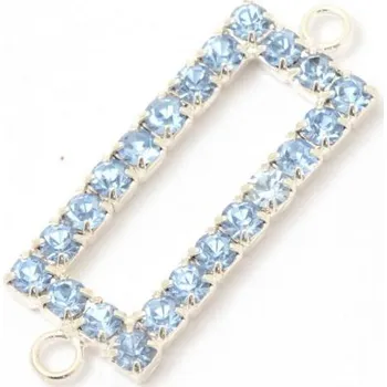 Náramek Crystal-ZONE Štrasový obdelník s očky light sapphire