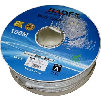 Síťový kabel Koax.kabel 75ohm RG6 CCS, 6,8mm,1mm+PE+64x0,12+Al+PE,balení 100m