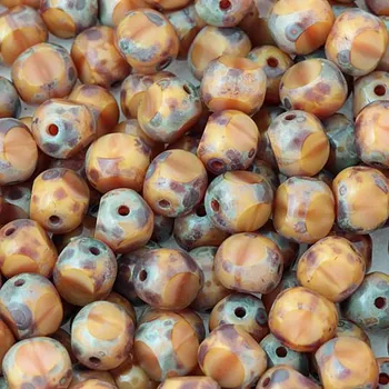 Korálek CZ Korálek ploškovaný KULIČKA 6mm hnědá travertin