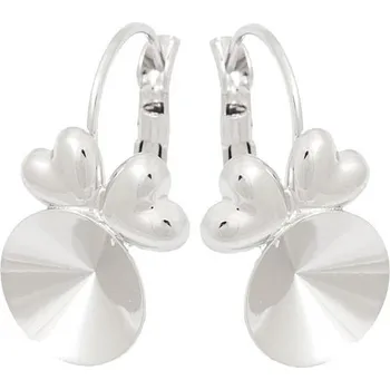 Náušnice Crystal-ZONE Náušnice SRDÍČKA Rivoli 12mm rhodium