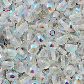 Korálek CZ Korálek mačkaný KULIČKA 5mm crystal AB