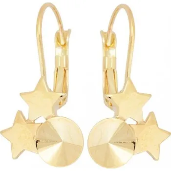 Náušnice Crystal-ZONE Náušnice HVĚZDY Rivoli 8mm gold plating 24kt