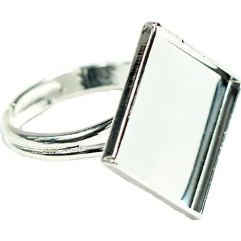 Prsten Crystal-ZONE Prsten Čtverec 15mm ag clear