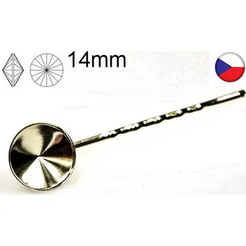 Korálek Crystal-ZONE Vlasová spona Rivoli 14mm gold plating 24kt