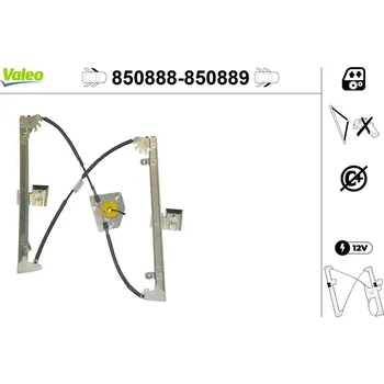 Stahovačka okna Zvedací zařízení oken VALEO 850888