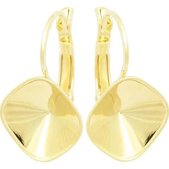 Náušnice Crystal-ZONE Náušnice Square 12mm gold plating 24kt