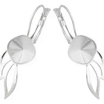 Náušnice Crystal-ZONE Náušnice Křídlo Square 10mm rhodium