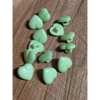 Knoflík Knoflík srdíčko barva zelená světlá