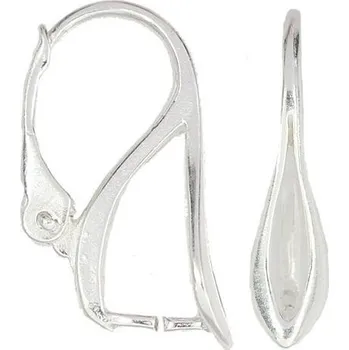 Věšák EU Náušnicový háček lístek 20x10mm stříbro