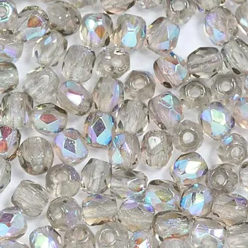 Korálek CZ Korálky broušené 3mm kouřová AB (50ks)