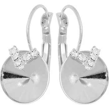 Náušnice Crystal-ZONE Náušnice „V“ Stras Rivoli 12 rhodium
